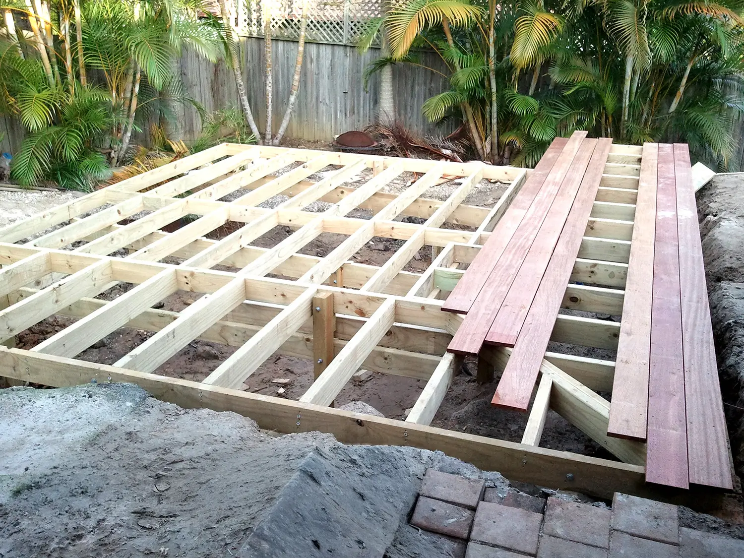 New deck framing going in